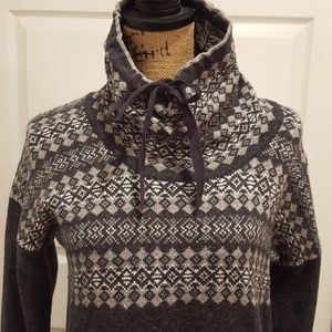 Eddie Bauer Fair Isle Sweater Cowl Neck